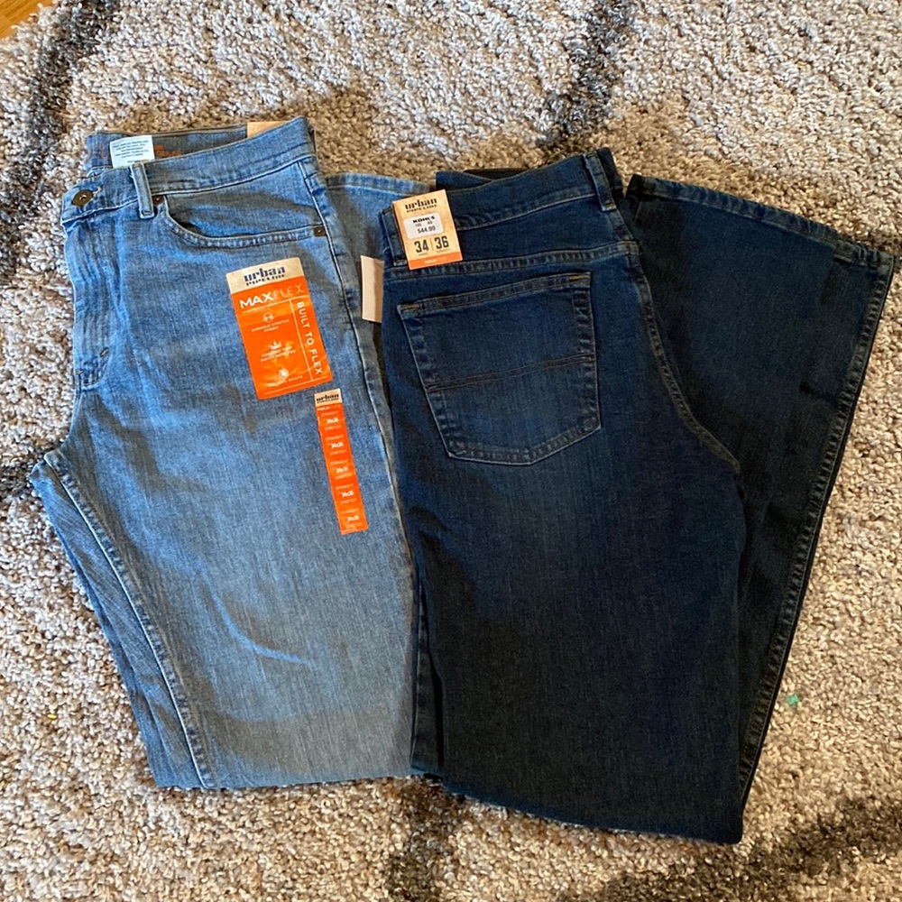 2 pairs of mens Urban Pipeline jeans- Brand new!